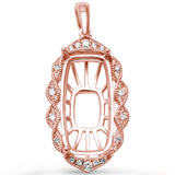 .13ct G SI 14kt Rose Gold Diamond Pendant Mounting 1" Long