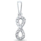 .09ct G SI 14kt White Gold Diamond Infinity Pendant .56" Long
