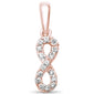 <span>DIAMOND CLOSEOUT! </span> .09ct G SI 14kt Rose Gold Diamond Infinity Pendant .56" Long