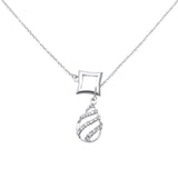 <span>¡LIQUIDACIÓN DE DIAMANTES! </span>Colgante moderno de diamante de 0,10 ct G SI de oro blanco de 14 kt con cadena de 18 pulgadas