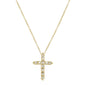 .06ct 14kt Yellow Gold Diamond Cross Pendant Necklace 18"