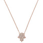 <span>DIAMOND  CLOSEOUT! </span>.10ct 14kt Rose Gold Trendy Hand of Hamsa Chai Necklace 18"