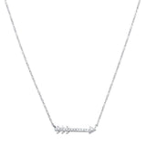 <span>DIAMOND CLOSEOUT! </span>.03ct 14kt White Gold Trendy Diamond Cupid Arrow Pendant 18" Necklace