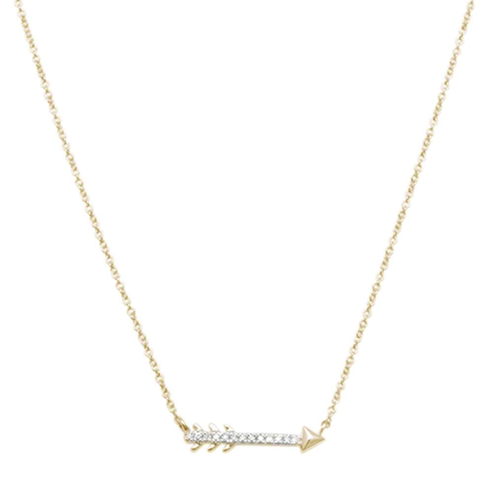 .03ct 14kt Yellow Gold Trendy Diamond Cupid Arrow Pendant 18" Necklace