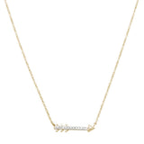 .03ct 14kt Yellow Gold Trendy Diamond Cupid Arrow Pendant 18" Necklace