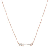 .03ct 14kt Rose Gold Trendy Diamond Cupid Arrow Pendant 18" Necklace