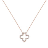 .08ct 14kt Rose Gold Quatrefoil Flower Diamond Pendant