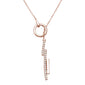 <span>DIAMOND CLOSEOUT! </span>.13ct 14kt Rose Gold Modern Trendy Drop Diamond Pendant 18" Necklace