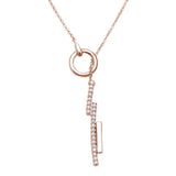 .13ct 14kt Rose Gold Modern Trendy Drop Diamond Pendant 18" Necklace
