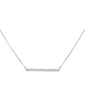 .07ct 14kt White Gold Diamond Trendy Bar Pendant 18" Necklace
