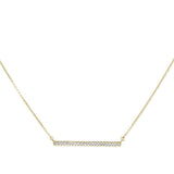 .07ct 14kt Yellow Gold Diamond Trendy Bar Pendant 18" Necklace