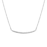 .15ct 14kt White Gold Diamond Trendy Bard Pendant 18" Necklace