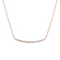 .14ct 14kt Rose Gold Diamond Trendy Bard Pendant 18" Necklace