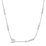<span>DIAMOND CLOSEOUT! </span>.15ct 14kt White Gold Diamond Trendy Cupid Arrow Layer Pendant 18" Necklace