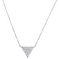 <span>DIAMOND  CLOSEOUT! </span>.15ct 14kt White Gold Triangle Trendy Diamond Pendant 18" Necklace