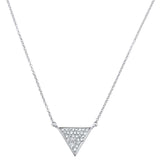 .15ct 14kt White Gold Triangle Trendy Diamond Pendant 18" Necklace