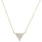 .16ct 14kt Yellow Gold Triangle Trendy Diamond Pendant 18" Necklace
