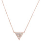 .15ct 14kt Rose Gold Triangle Trendy Diamond Pendant 18" Necklace
