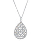 <span>DIAMOND  CLOSEOUT! </span>1.38ct 14kt White Gold w Rose Accent Pear Tear Drop Diamond Necklace 18"