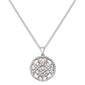 <span>DIAMOND CLOSEOUT! </span>.73ct 14kt White Gold Diamond Round Antique Filigree Pendant Necklace 18"