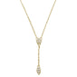 .12ct 14kt Yellow Gold Drop Dangle Lariat Pendant Necklace 18"