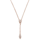 .11ct 14kt Rose Gold Drop Dangle Lariat Pendant Necklace 16"