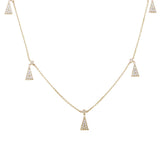 .17ct 14kt Yellow Gold Trendy Triangle Round Diamond Pendant 18" Necklace