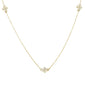 .15cts 14k Yellow Gold Diamond Station Necklace 18"