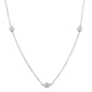 .16ct 14kt White Gold 3 Diamond Trendy Pendant 18" Necklace