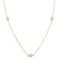 .16ct 14kt Yellow Gold 3 Diamond Trendy Pendant 18" Necklace