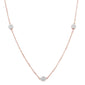 .16CT G SI 14KT Rose Gold Diamond Station Necklace 16" + 2"  Chain