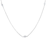 .26ct 14kt White Gold Diamond Marquise Design Pendant Layer Necklace 20"