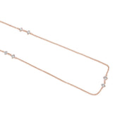 <span>DIAMOND CLOSEOUT! </span> .25ct 14k Rose Gold Diamond Station Necklace 18" Long