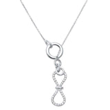 .18ct 14kt White Gold Unique Drop Diamond Pendant 18" Necklace