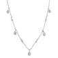 <span style="color:purple">SPECIAL!</span> .11ct 14kt White Gold Pear Tear Drop Diamond Pendant 18" Necklace