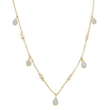 .10ct 14kt Yellow Gold Pear Tear Drop Diamond Pendant 18" Necklace