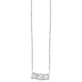 <span>DIAMOND CLOSEOUT! </span> .18cts 14kt White Gold Three Stone Round Diamond Pendant Necklace 18" Long