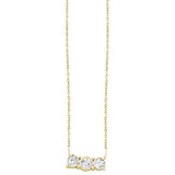 <span>DIAMOND CLOSEOUT! </span>.16cts 14k Yellow Gold Diamond Three Stone Pendant Necklace 18"