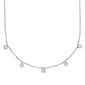 .13cts 14kt White Gold 5 Round Diamond Pendant Necklace 18" Long