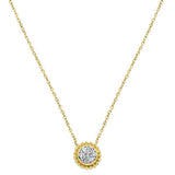 .13cts 14kt Yellow Gold Round Diamond Pendant Necklace 18" Long