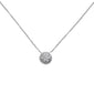 .14ct 14k White Gold Diamond Pendant Necklace 18" Long