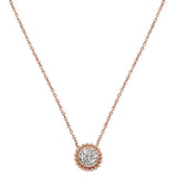 .13cts 14kt Rose Gold Round Diamond Pendant Necklace 18" Long