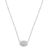 .27cts 14kt White Gold Round Diamond Oval Pendant Necklace 18"