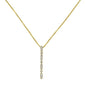 .08ct 14k Yellow Gold Diamond Lariat Drop Modern Pendant Necklace 18" Long