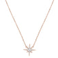 .10ct 14k Rose Gold Diamond Starburst Charm Pendant Necklace 18" Long