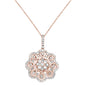 <span>DIAMOND CLOSEOUT! </span>1.33cts 14kt Rose Gold Round Diamond Antique Filigree Pendant Necklace 18"