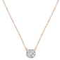 <span style="color:purple">SPECIAL!</span> .39cts 14kt Rose Gold Round Diamond Pendant Necklace 18" Long