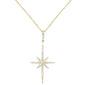 .20cts 14kt Yellow Gold Round Starburst Diamond Pendant Necklace 18" Long
