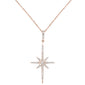 .21ct 14K Rose Gold Diamond Starburst Pendant Necklace 18"