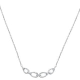 <span>DIAMOND CLOSEOUT! </span>.37cts 14kt White Gold Round Diamond Link Pendant Necklace 18" Long